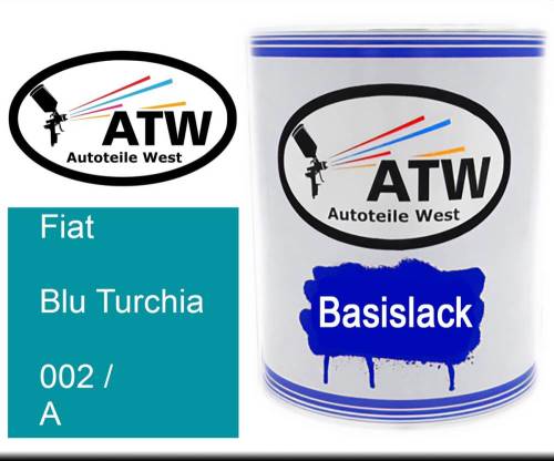 Fiat, Blu Turchia, 002 / A: 1L Lackdose, von ATW Autoteile West.